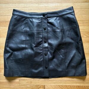 For The Republic Skirt Womens Size 12 BLack‎ Faux Leather Goth Punk Corp Y2K